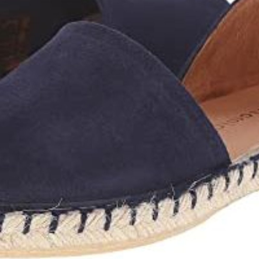 NEW Eric Michael Women Olivia Navy d'Orsay Espadrille Jute Loafer Round Toe Flat - Picture 2 of 4